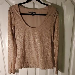 NEW Victoria's Secret Nude Lace Scoop Neck M